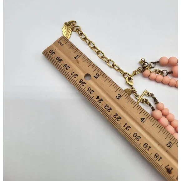 David Aubrey Statement Crystal Beaded Pastel Necklace Peach Green Yellow Boho - Picture 9 of 10